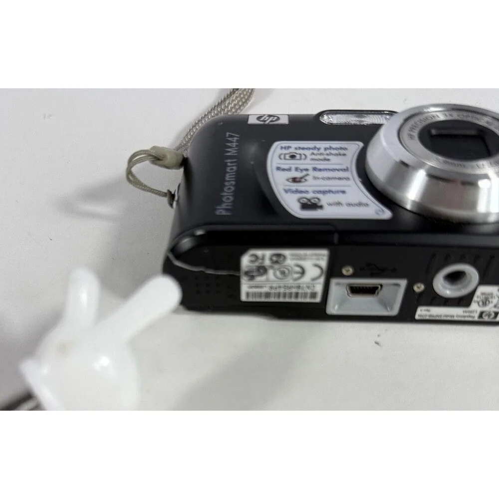 HP Photosmart M447 5.0 MP Digital Camera Black Model SNPRB-0704 Tested Working